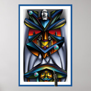 Affiche Trois olives et le barman Tiki - Ken Gage Art