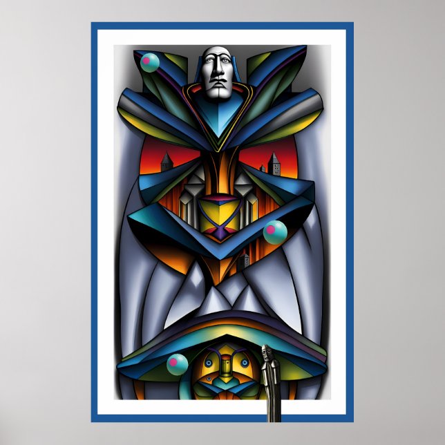 Affiche Trois olives et le barman Tiki - Ken Gage Art (Devant)