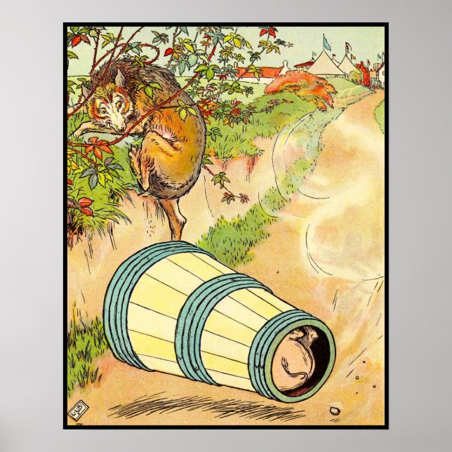 Affiche Trois petits cochons : effrayés par le loup (Devant)