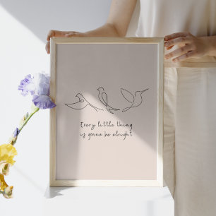 Affiche Trois Petits Oiseaux Chanter Enfants Chambre à cou