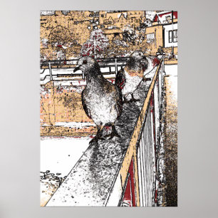 Affiche Trois Pigeons par le canal de Hythe