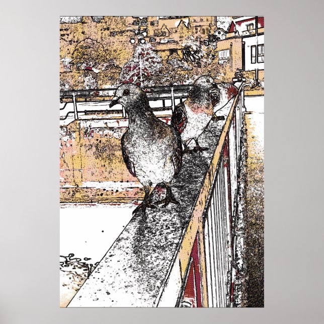 Affiche Trois Pigeons par le canal de Hythe  (Devant)