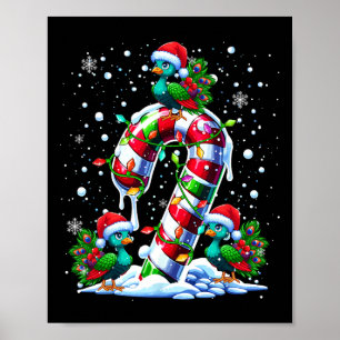 Affiche Trois Pois Père Noël Sur Sucre de canne Noël Enfan