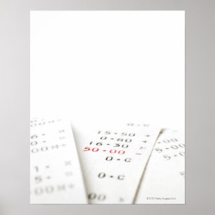 Affiche Trois reçus sur arrière - plan blanc. Il y a