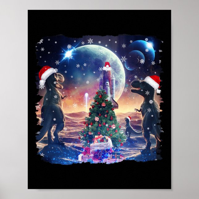 Affiche Trois Rex Moon 3 Dinos Howling Weird Maudit Christ (Devant)