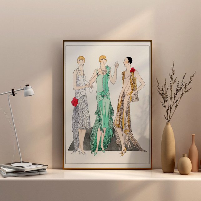 Affiche Trois robes de soirée avec dentelle de Racine (Créateur téléchargé)