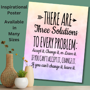 Affiche Trois solutions à chaque problème Inspirationnel -