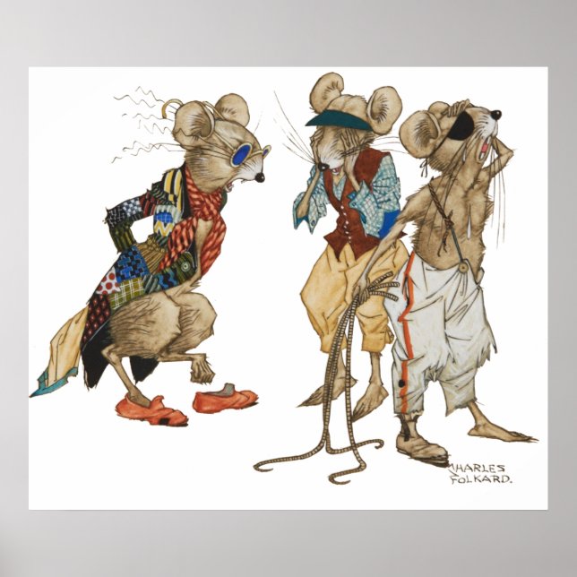 Affiche Trois souris aveugles par Charles Folk (Devant)