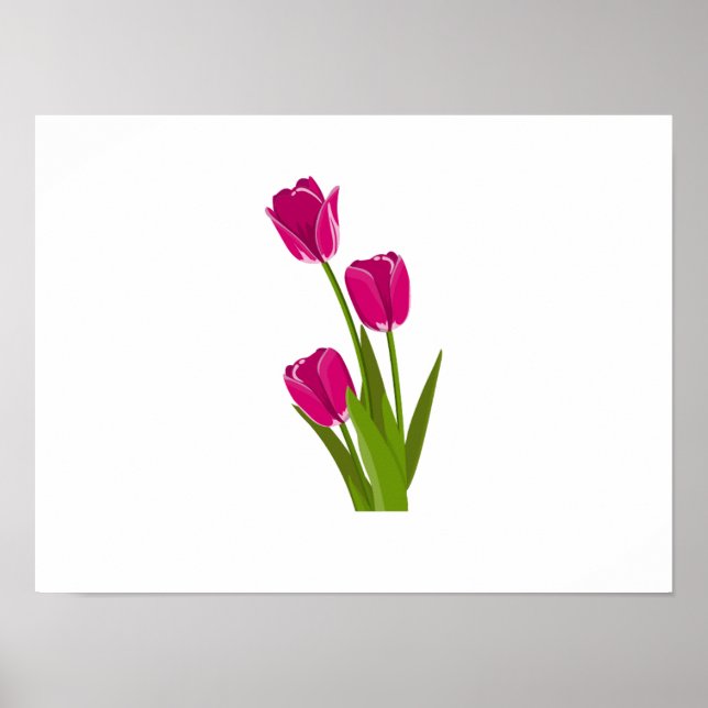 Affiche Trois Tulipes Roses tournent vers la gauche (Devant)
