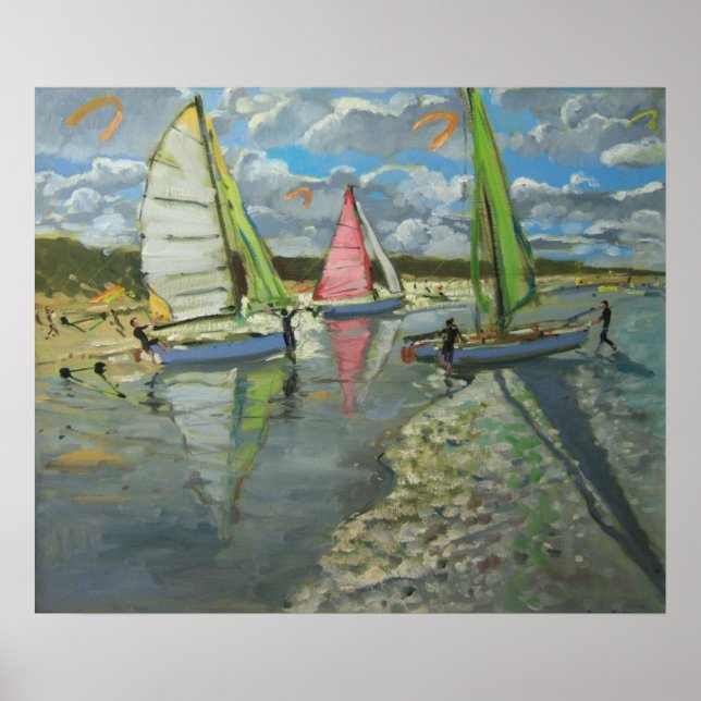Affiche Trois voiliers Bray Dunes France (Devant)