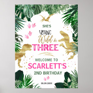 Affiche Trois Wild Rose T-Rex 3e anniversaire Accueil