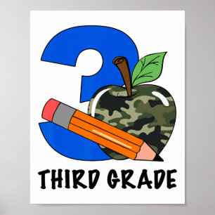 Affiche Troisième année 3e année Camo Apple Enfants Garçon