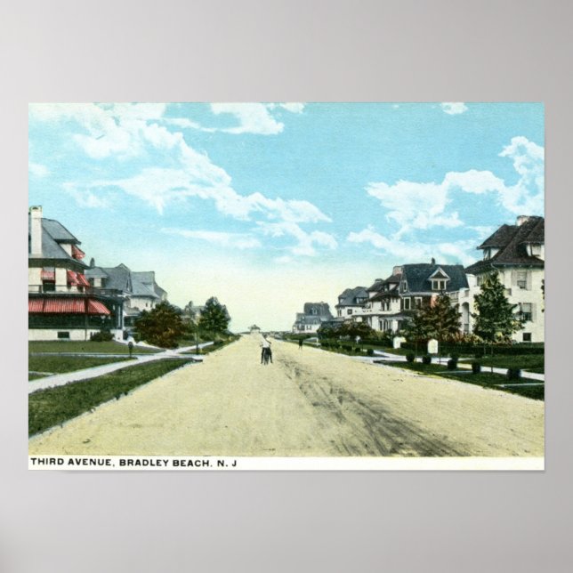 Affiche Troisième avenue, Bradley Beach, NJ Vintage (Devant)