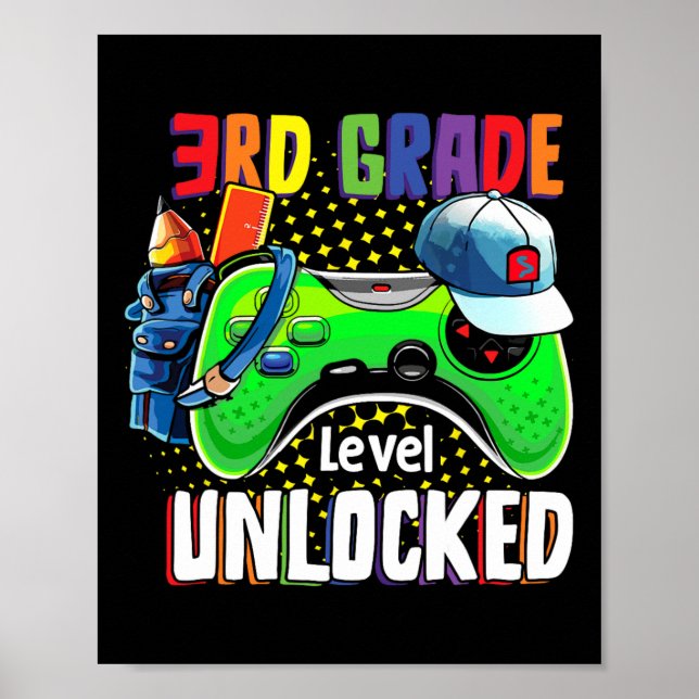 Affiche Troisième Niveau Déverrouillé Ck À L'École Jeu Vid (Devant)