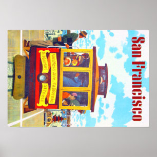Affiche Trolley Car San Francisco California Golden Gate