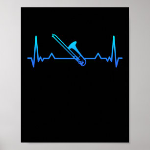 Affiche Trombone Music Heartbeat Funny Mom Cadeau