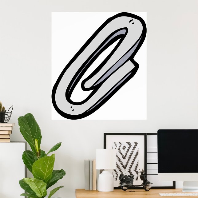 Affiche Trombone Pince à Papier Argentée Fournitures et Pa (Créateur téléchargé)