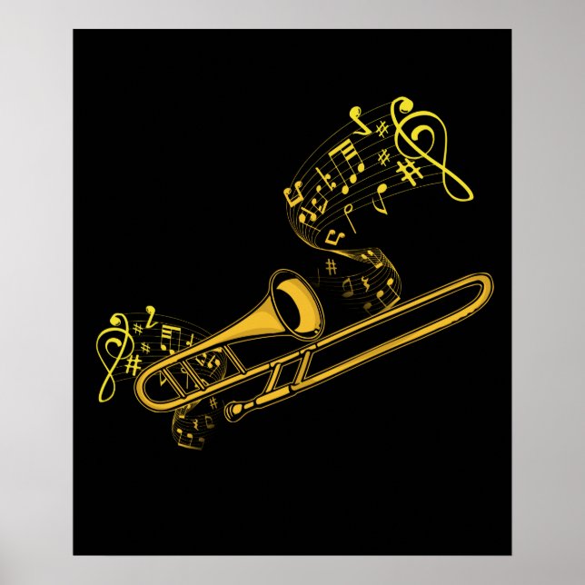 Affiche Trombone Player Brass Music Instrument Big Band (Devant)