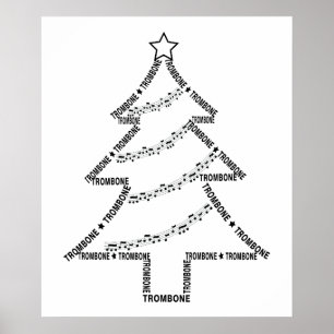 Affiche Trombone Texte Arbre de Noël