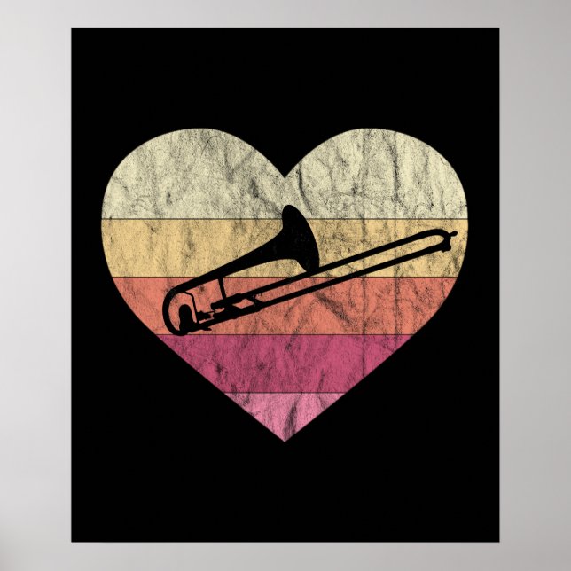Affiche Tromboniste Aime Jouer Trombone (Devant)