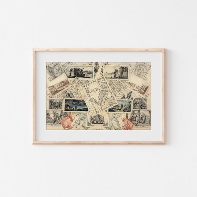 Affiche Trompe l'oeil d'une carte d'Italie | P. Verburght (Créateur téléchargé)