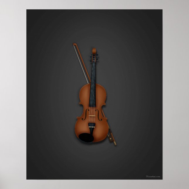 Affiche Trompe L'oeil Violon & Bow musique classique (Devant)