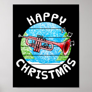 Affiche Trompette Noël Trompettiste Br Musicien Professeur