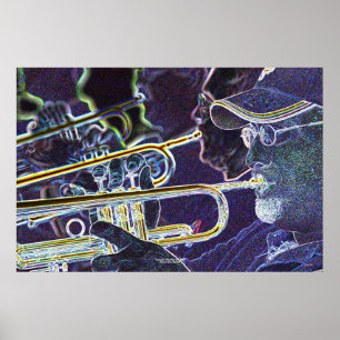 Affiche Trompettes, jazz-band de haut de mille