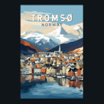 Affiche Tromso Norvège Travel Art Vintage<br><div class="desc">Conception de déplacement vectoriel rétro Tromso. Tromsø est une ville de la municipalité de Tromsø dans le comté de Troms,  en Norvège.</div>