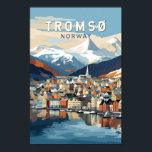 Affiche Tromso Norvège Travel Art Vintage<br><div class="desc">Conception de déplacement vectoriel rétro Tromso. Tromsø est une ville de la municipalité de Tromsø dans le comté de Troms,  en Norvège.</div>