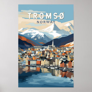 Affiche Tromso Norvège Voyage Art Vintage
