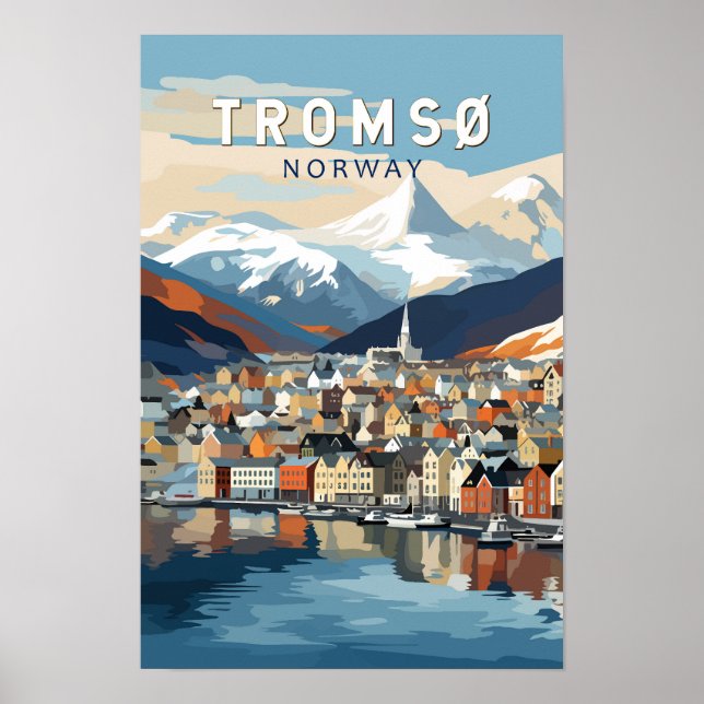 Affiche Tromso Norvège Voyage Art Vintage (Devant)
