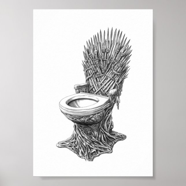 Affiche Trône de Fer Toilettes – Drôle Game of Thrones (Devant)