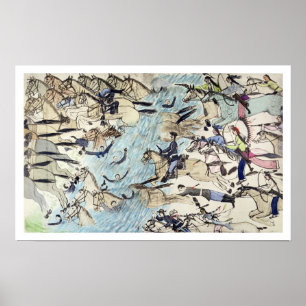 Affiche Troopers traversant la rivière (encre sur papier