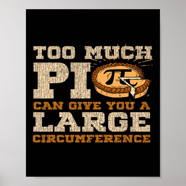 Affiche Trop d'amateurs de maths de jour Pi 3.14 Symboles  (Devant)
