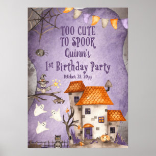 Affiche Trop mignon pour parler Halloween 1er anniversaire