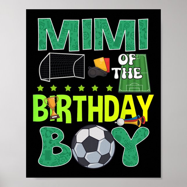 Affiche Trophée de fête d'anniversaire de garçon de but de (Devant)