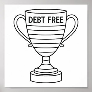 Affiche Trophée de la liberté de la dette Suivi Tasse Noir