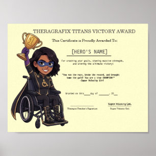 Affiche Trophée de remise des diplômes de super-héros de t