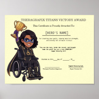 Affiche Trophée de remise des diplômes de super-héros de t