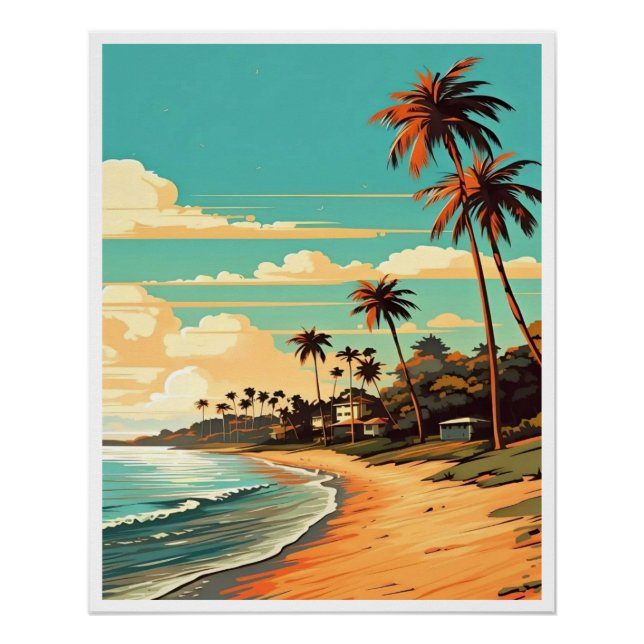 Affiche Tropical Beach Glossy (Devant)