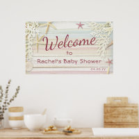Tropical Beach Seashell Baby shower moderne Boho