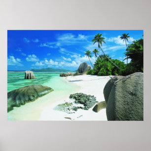Affiche Tropical Beaches   La Digue Island