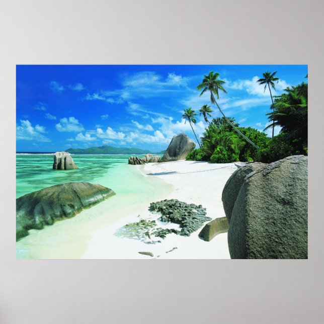 Affiche Tropical Beaches | La Digue Island (Devant)