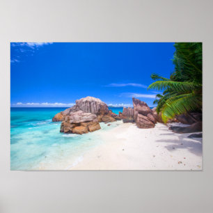 Affiche Tropical Blue Sea Sandy Beach Island