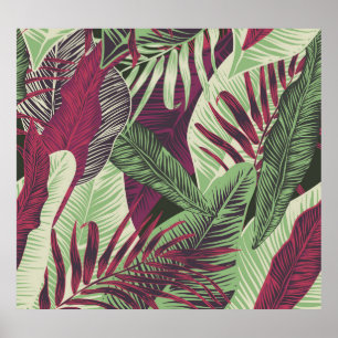 Affiche Tropical Exotic : Vert tendance sans couture