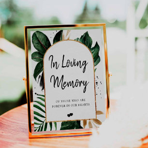 Affiche Tropical Feuille Arch Frame In Love Memory Sign