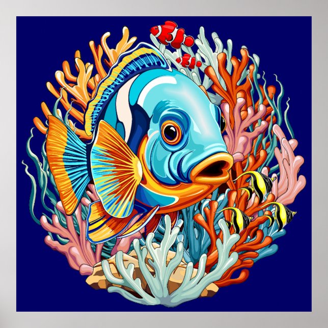 Affiche Tropical Fish Colorful Summer Vibes (Devant)