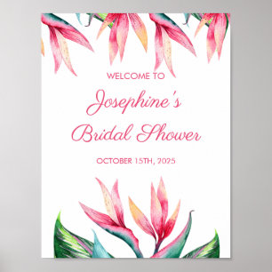 Affiche Tropical Fleur d'Oiseau de Paradis Lavis Mariage