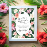 Affiche Tropical Floral Frame Ring Fête des mariées Jeu<br><div class="desc">Tropical Floral Frame de Fête des mariées de chasse à la ceinture. Voir tous les jeux de douche nuptiale en collection.</div>